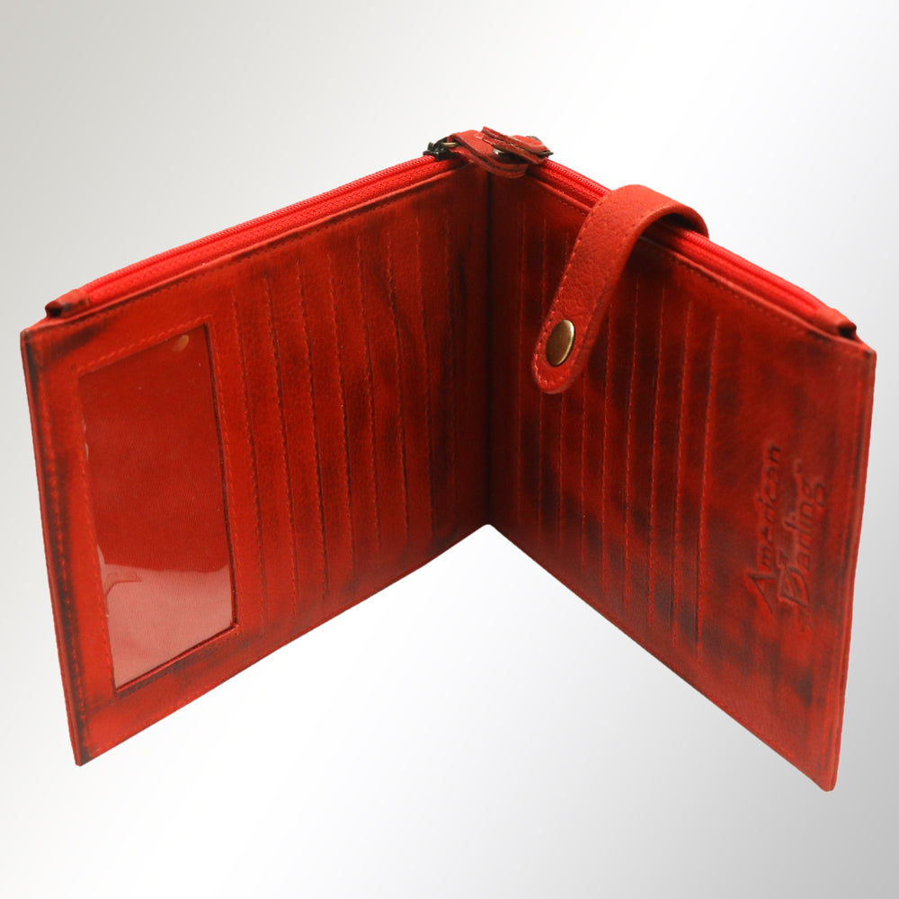 Never Mind Wallet Vintage Handmade Genuine Cowhide Leather