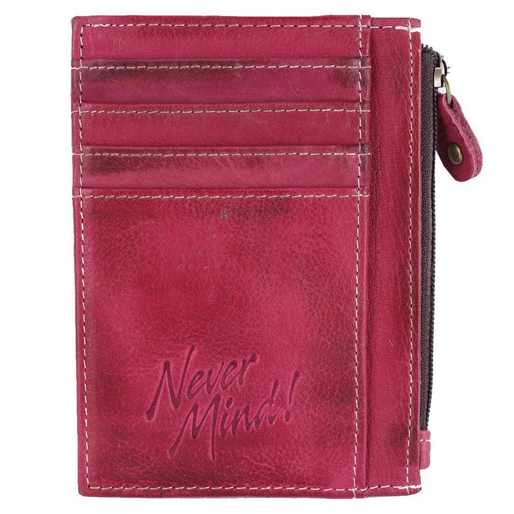 Never Mind Wallet Vintage Handmade Genuine Cowhide Leather