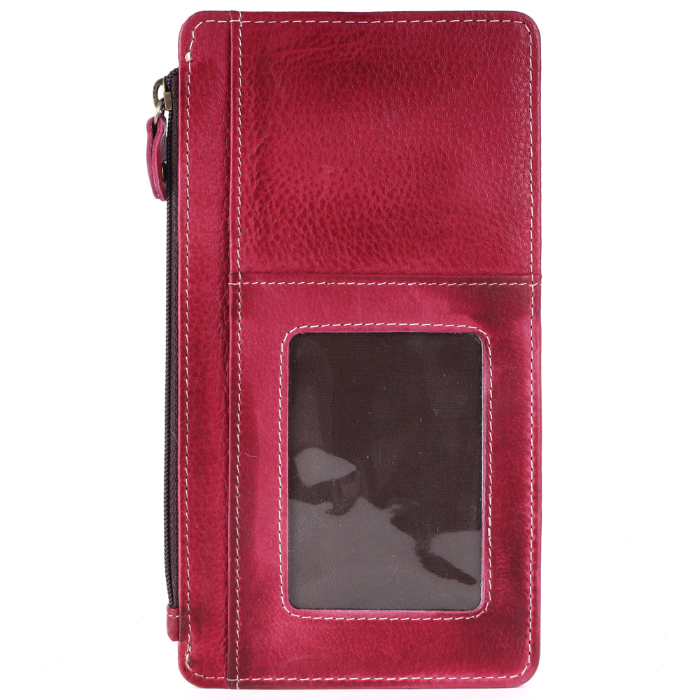 Never Mind Wallet Vintage Handmade Genuine Cowhide Leather