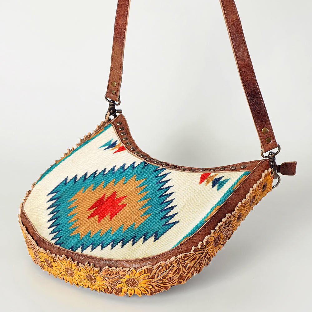 American Darling Hand Tooled Saddle Blanket Genuine Leather