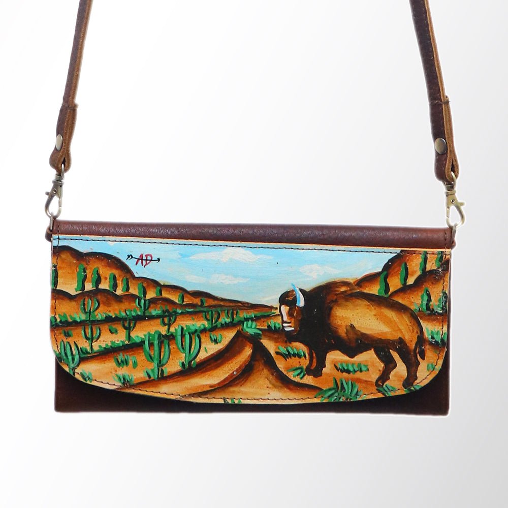 American Darling Wallet Hair on Full Grain Genuine Leather Western Women Bag | Handbag Purse Travel Clutch