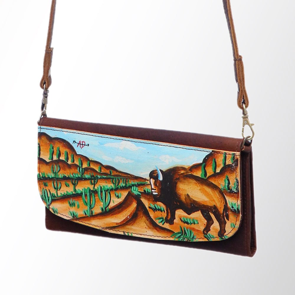 American Darling Wallet Hair on Full Grain Genuine Leather Western Women Bag | Handbag Purse Travel Clutch