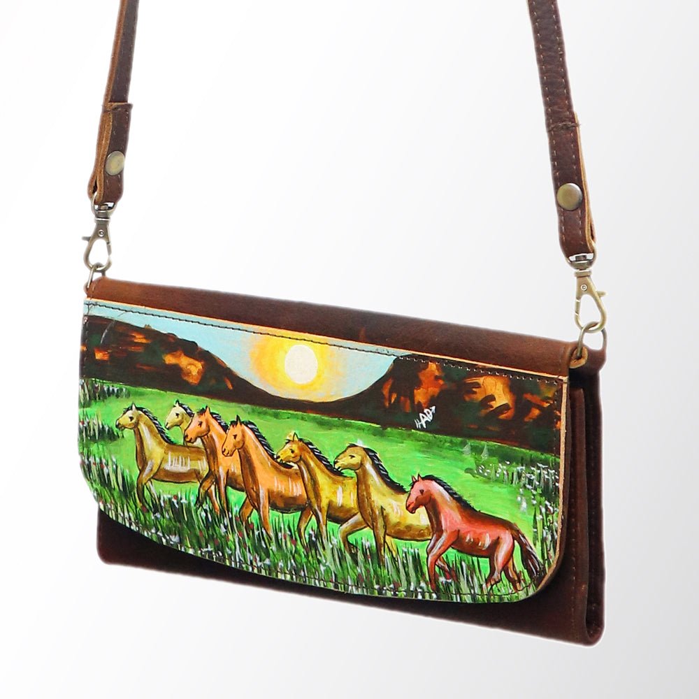 American Darling Wallet Hair on Full Grain Genuine Leather Western Women Bag | Handbag Purse Travel Clutch