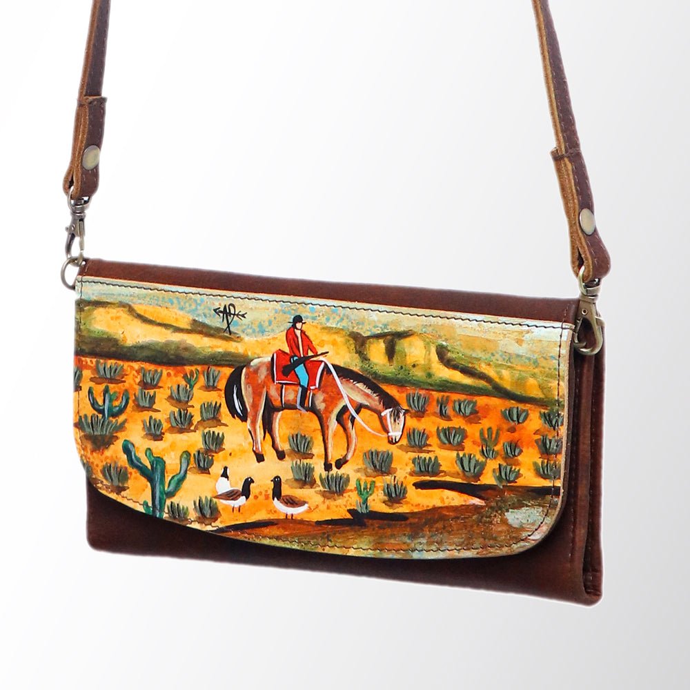 American Darling Wallet Hair on Full Grain Genuine Leather Western Women Bag | Handbag Purse Travel Clutch