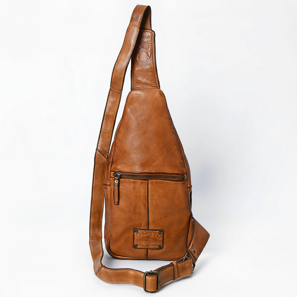 Spaghetti Western Swc202Blk Sling Vintage Handmade Drum Dyed Genuine European Cowhide Leather Women Bag Western Handbag Purse