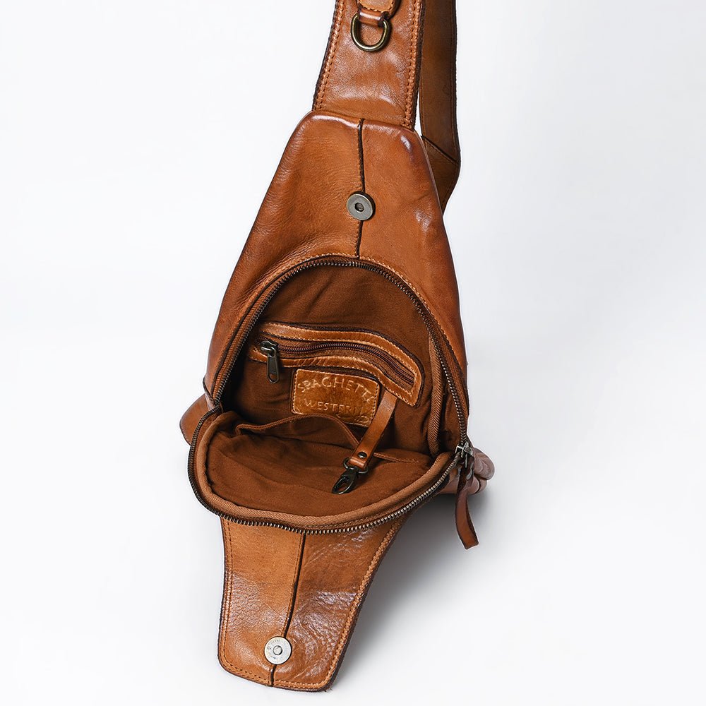 Full Grain Leather Sling Bag - – Hilason