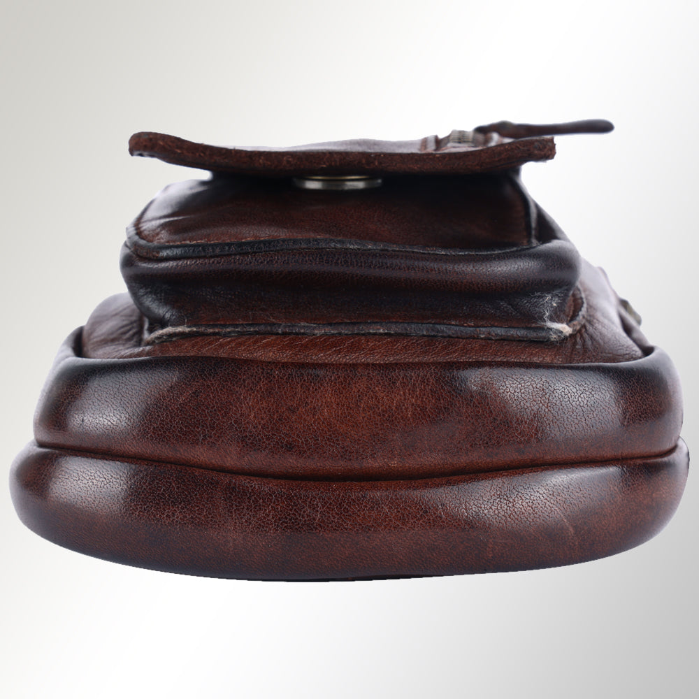 Spaghetti Western Sling Vintage Handmade Drum Dyed Genuine European Cowhide Leather