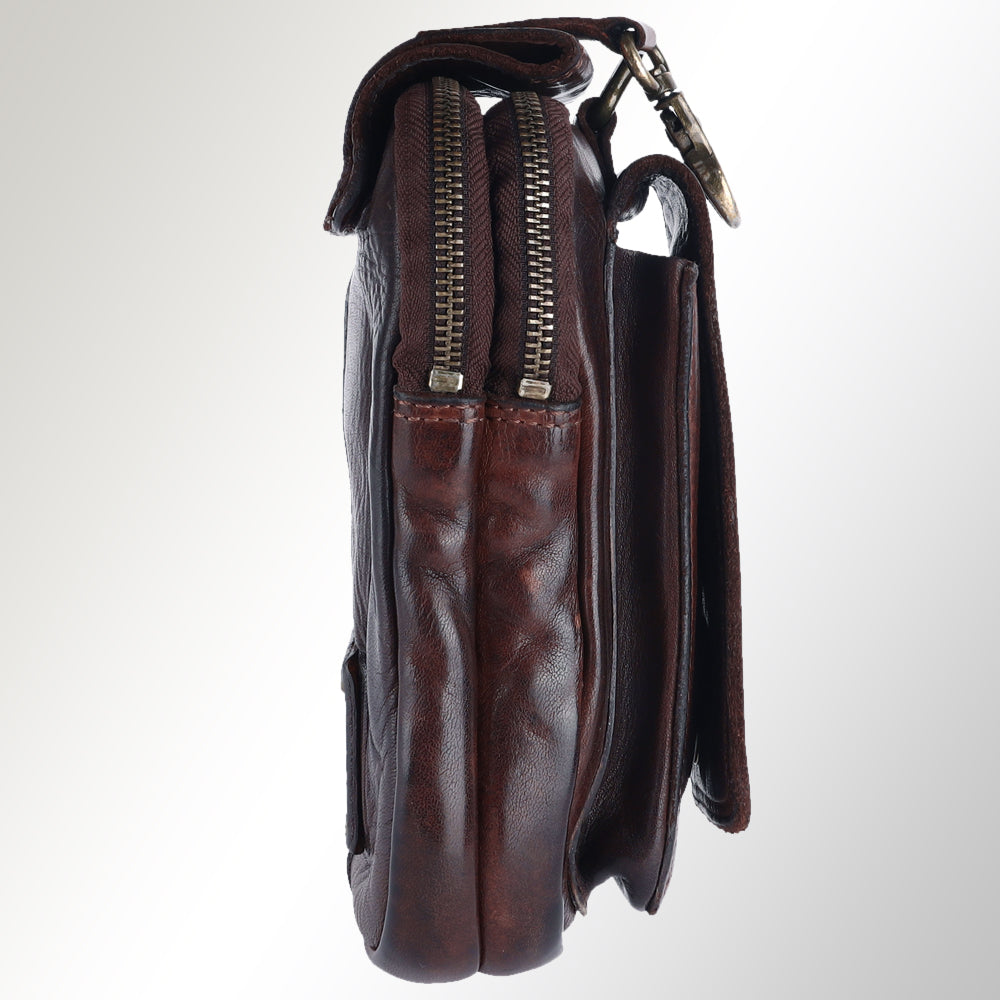Spaghetti Western Sling Vintage Handmade Drum Dyed Genuine European Cowhide Leather