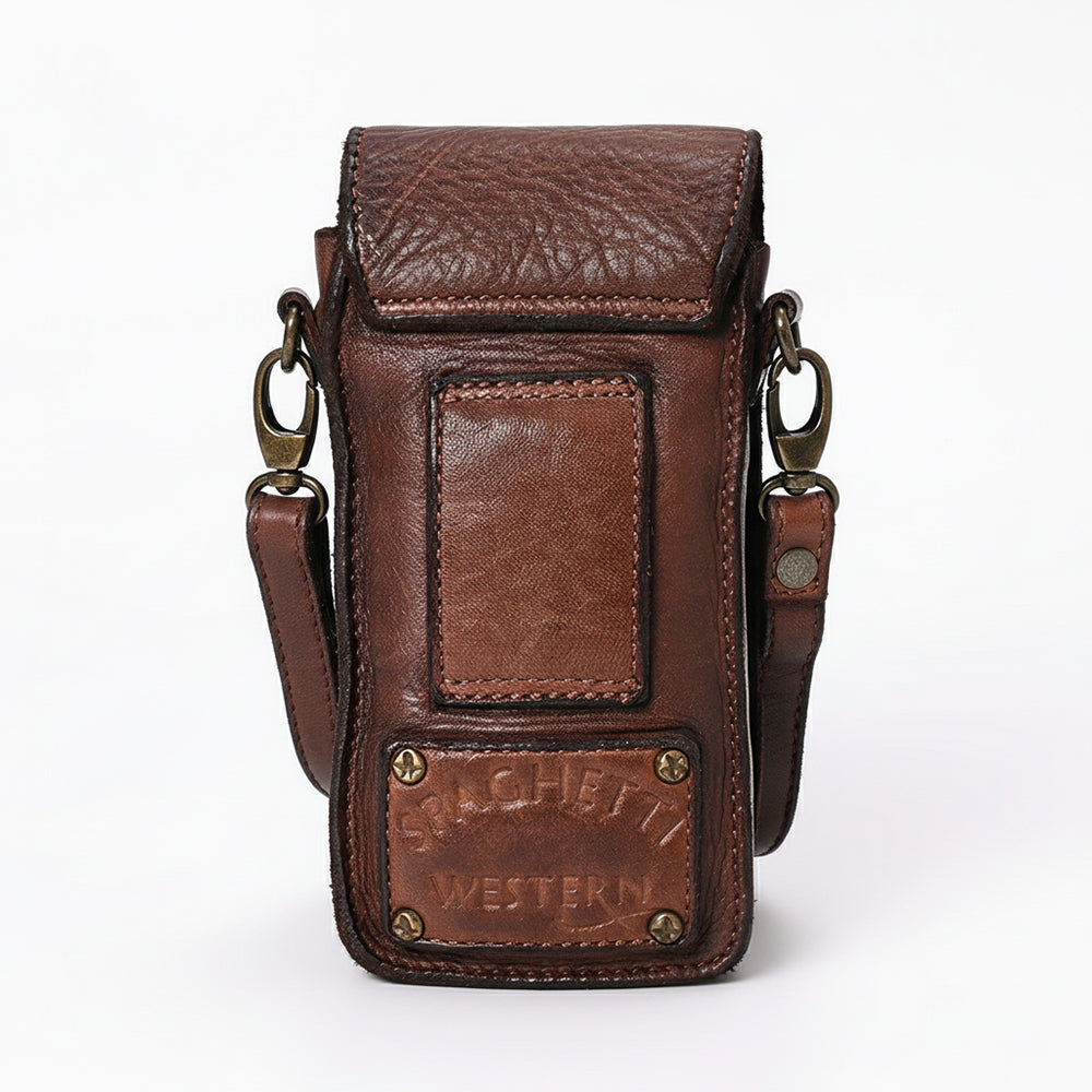 Spaghetti Western Swc204Brn Sling Vintage Handmade Drum Dyed Genuine European Cowhide Leather Women Bag Western Handbag Purse