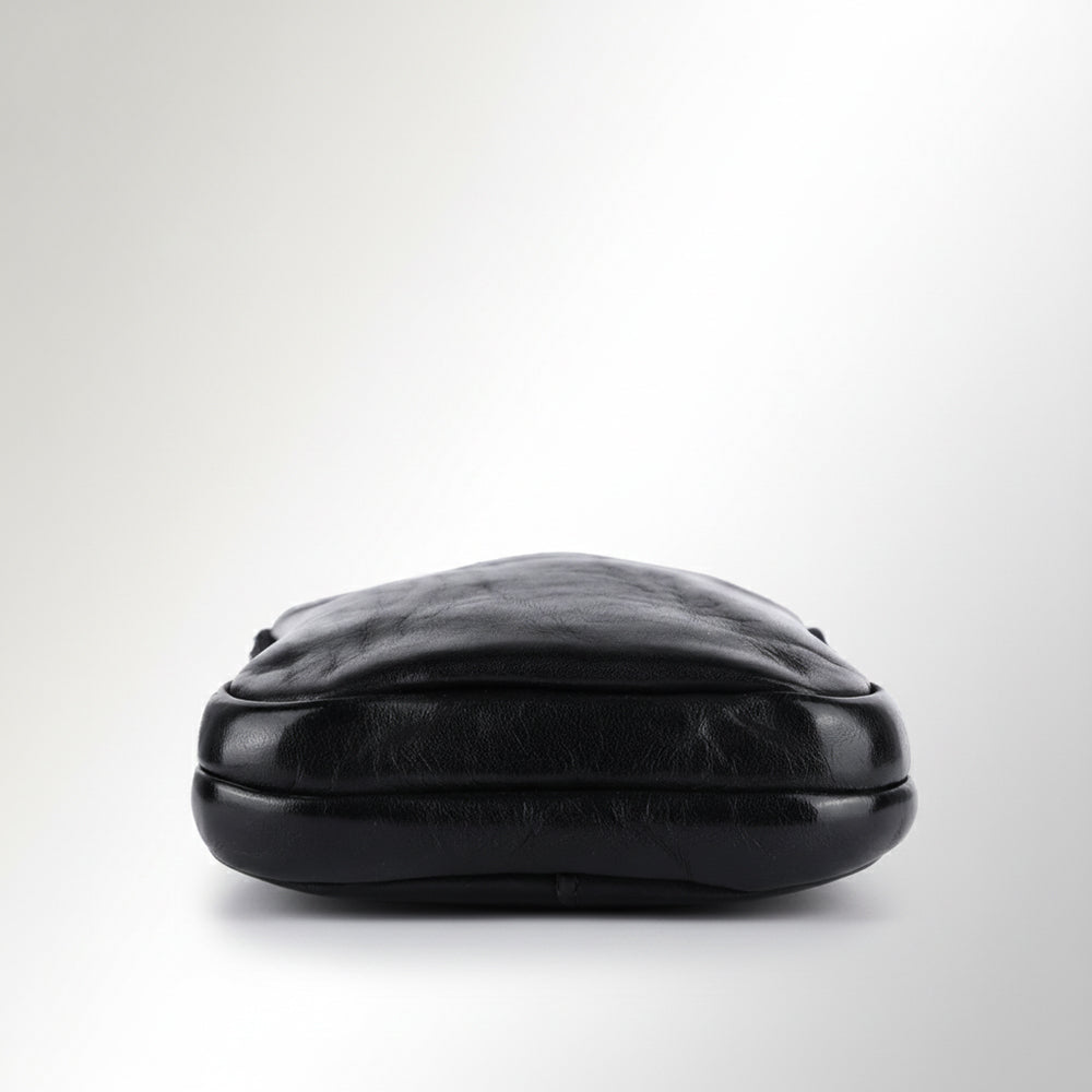 Spaghetti Western Swc205Blk Sling Vintage Handmade Drum Dyed Genuine European Cowhide Leather Women Bag Western Handbag Purse