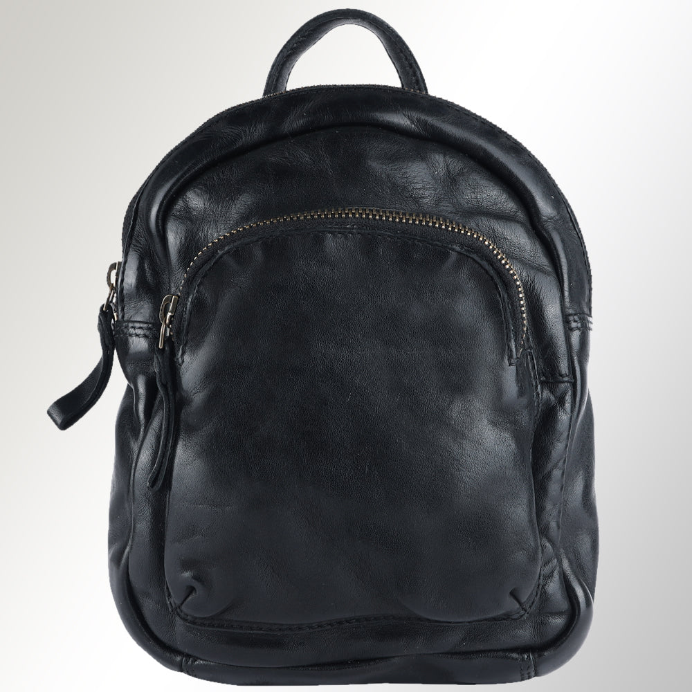 Spaghetti Western Backpack Vintage Handmade Drum Dyed Genuine European Cowhide Leather