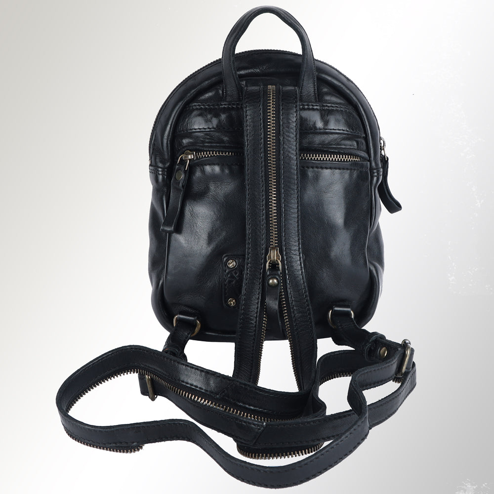 Spaghetti Western Backpack Vintage Handmade Drum Dyed Genuine European Cowhide Leather