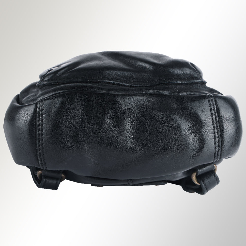 Spaghetti Western Backpack Vintage Handmade Drum Dyed Genuine European Cowhide Leather