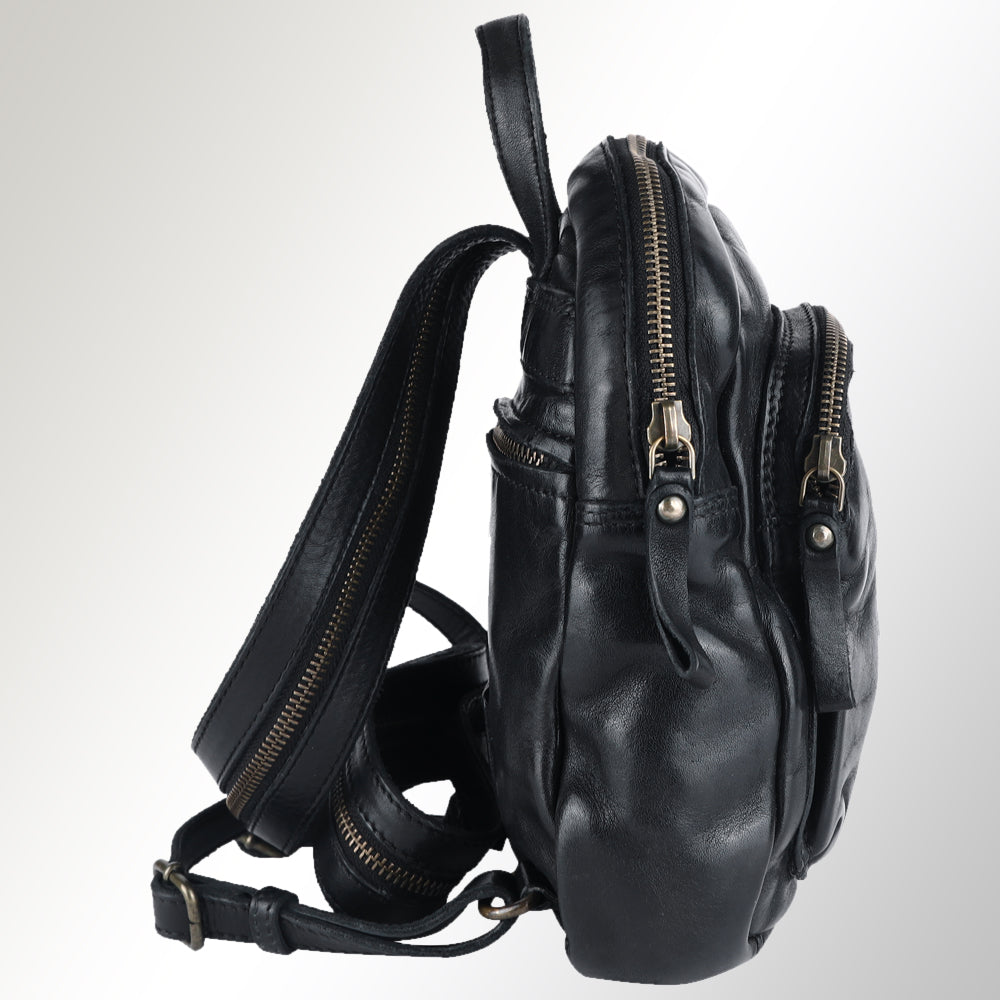 Spaghetti Western Backpack Vintage Handmade Drum Dyed Genuine European Cowhide Leather