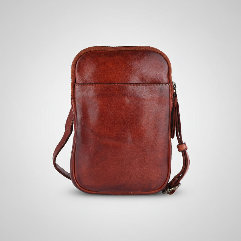 Spaghetti Western Swc208Cg Sling Vintage Handmade Drum Dyed Genuine European Cowhide Leather Women Bag Western Handbag Purse