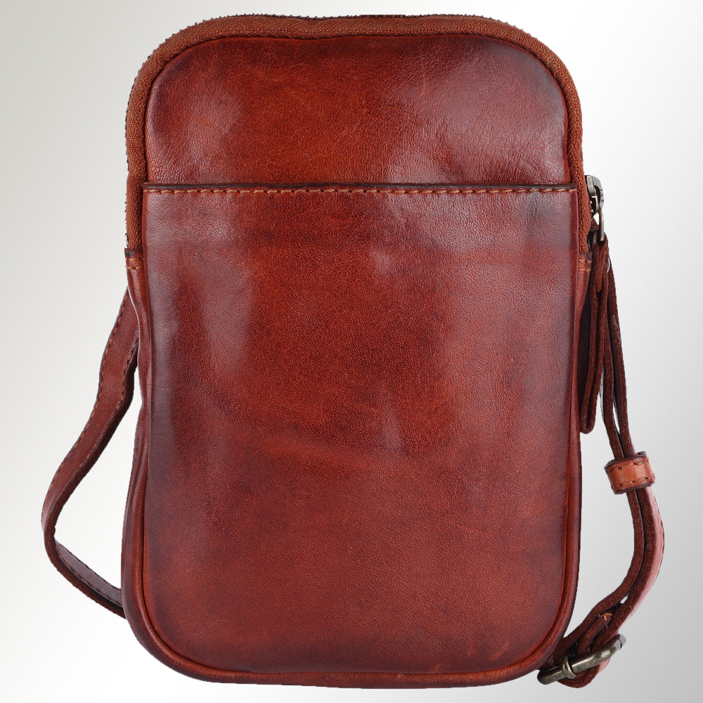 Spaghetti Western Sling Vintage Handmade Drum Dyed Genuine European Cowhide Leather