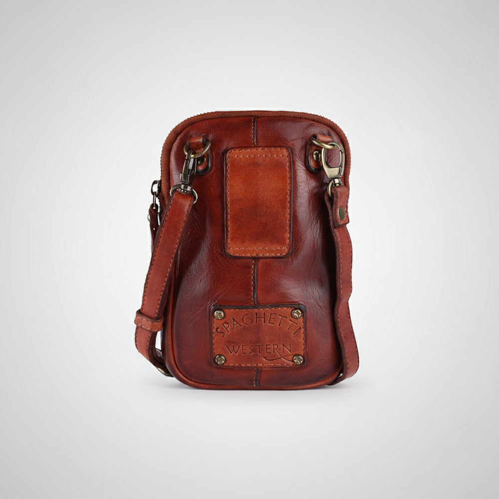Spaghetti Western Swc208Cg Sling Vintage Handmade Drum Dyed Genuine European Cowhide Leather Women Bag Western Handbag Purse