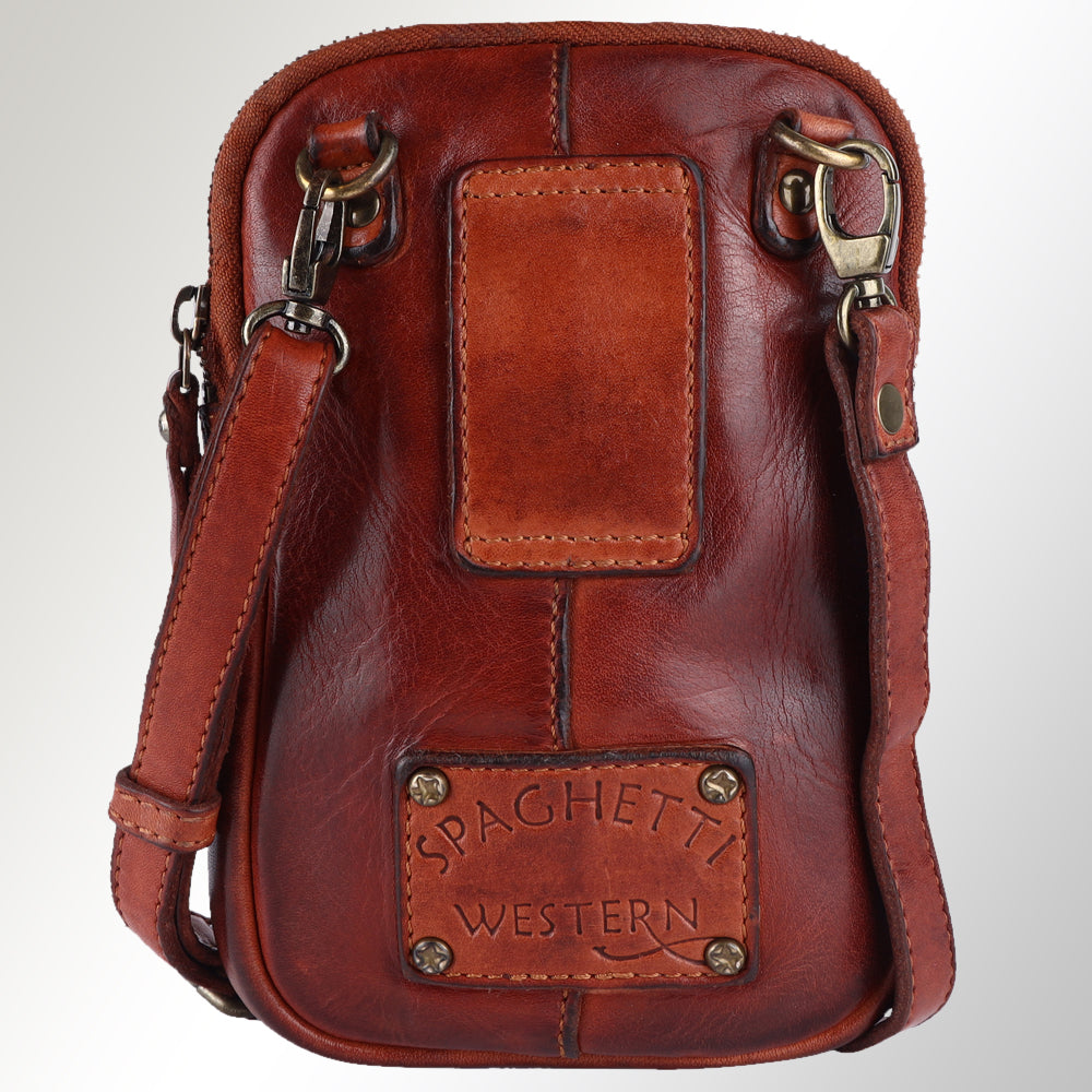 Spaghetti Western Sling Vintage Handmade Drum Dyed Genuine European Cowhide Leather