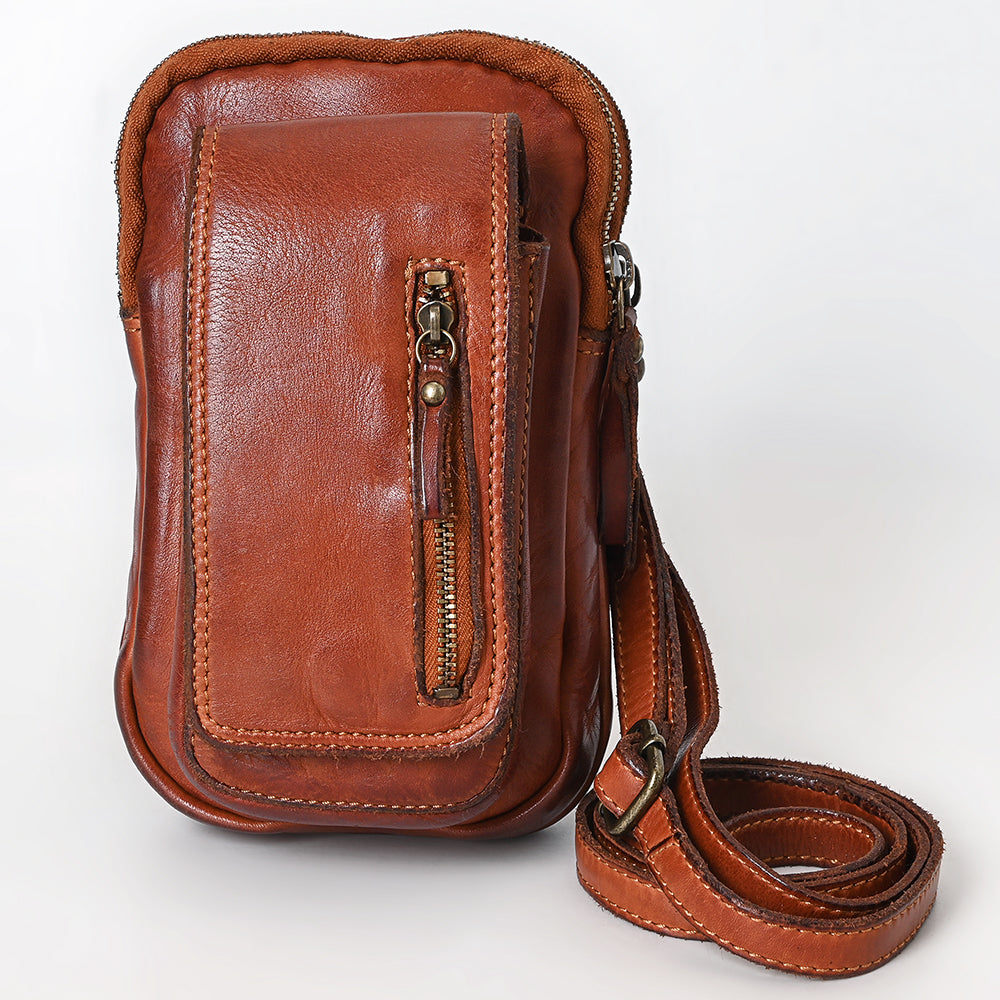 Spaghetti Western Sling Vintage Handmade Drum Dyed Genuine European Cowhide Leather
