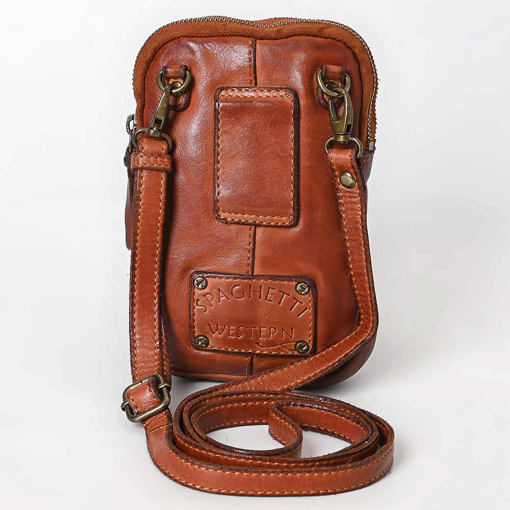 Spaghetti Western Sling Vintage Handmade Drum Dyed Genuine European Cowhide Leather