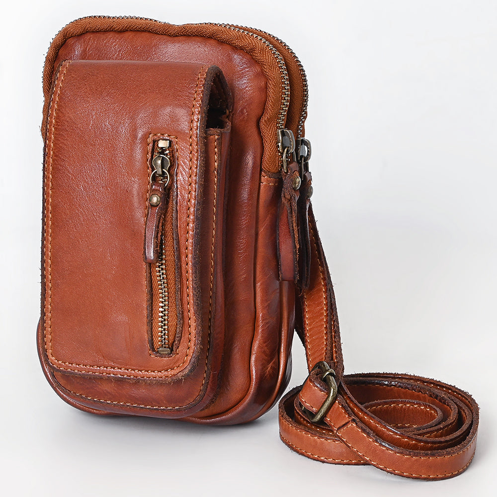 Spaghetti Western Sling Vintage Handmade Drum Dyed Genuine European Cowhide Leather