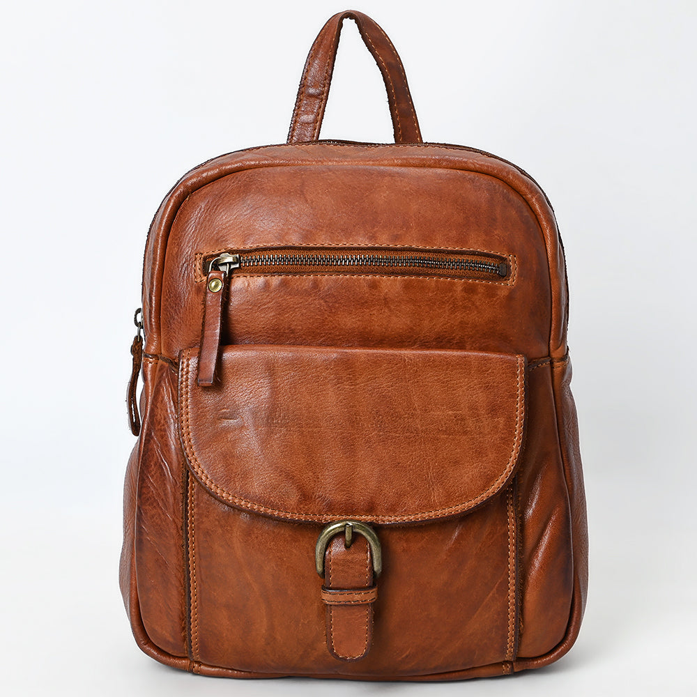 Spaghetti Western Backpack Vintage Handmade Drum Dyed Genuine European Cowhide Leather