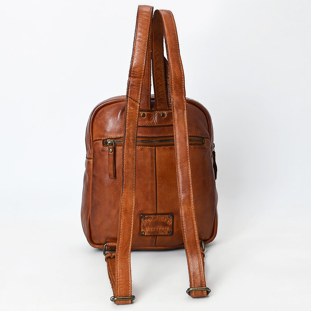 Spaghetti Western Backpack Vintage Handmade Drum Dyed Genuine European Cowhide Leather