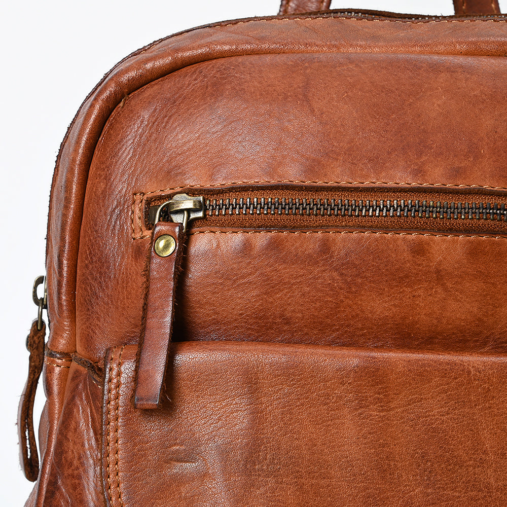 Spaghetti Western Backpack Vintage Handmade Drum Dyed Genuine European Cowhide Leather