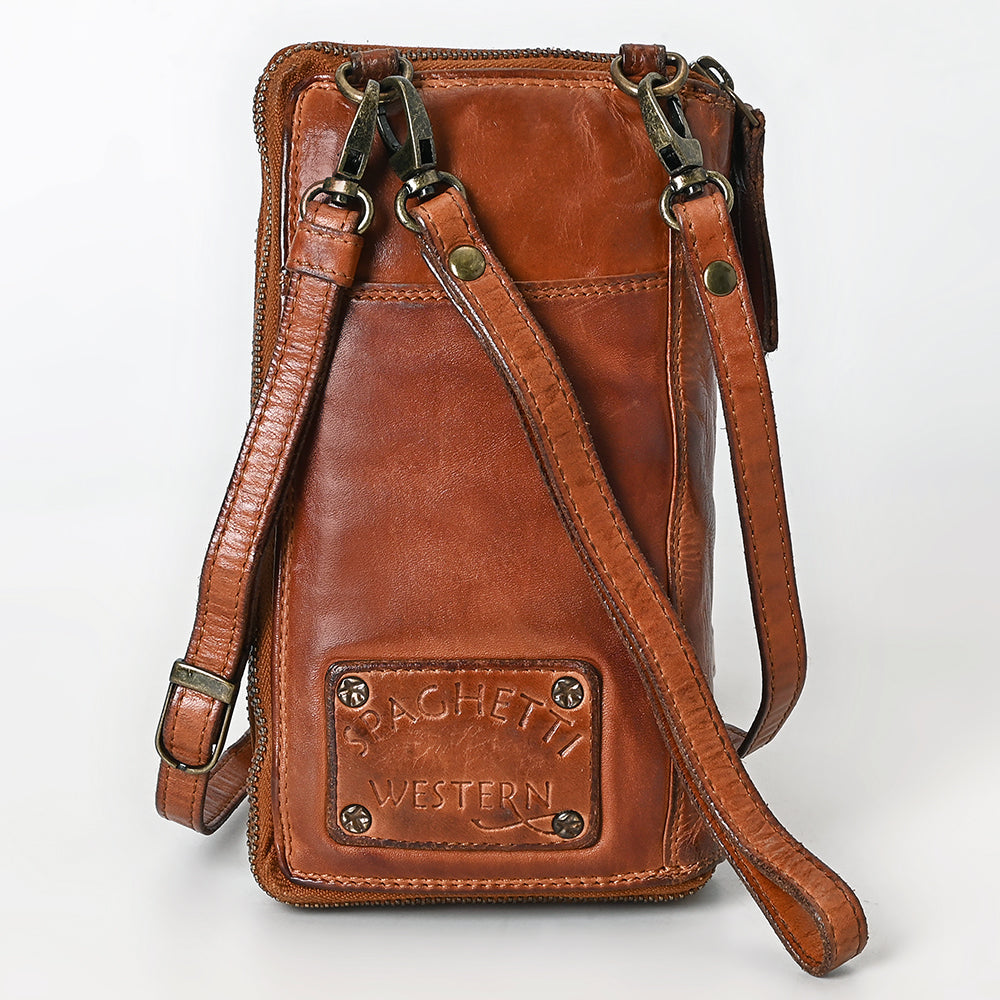 Spaghetti Western Sling Vintage Handmade Drum Dyed Genuine European Cowhide Leather