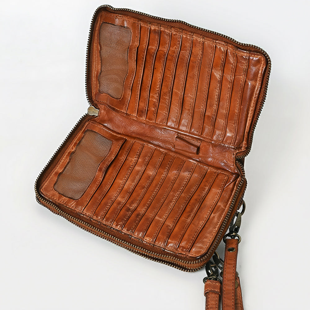 Spaghetti Western Swc213Cg Sling Vintage Handmade Drum Dyed Genuine European Cowhide Leather Women Bag Western Handbag Purse