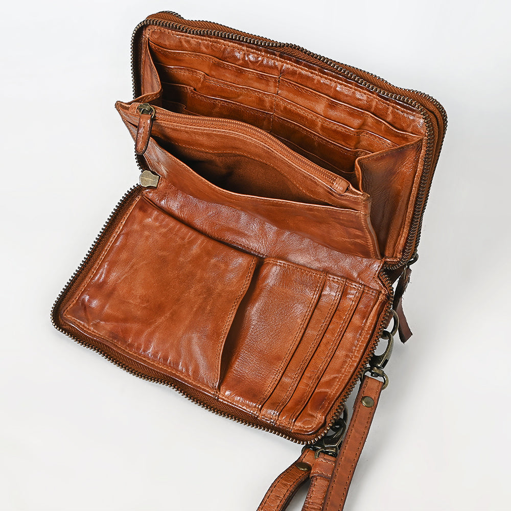 Spaghetti Western Sling Vintage Handmade Drum Dyed Genuine European Cowhide Leather