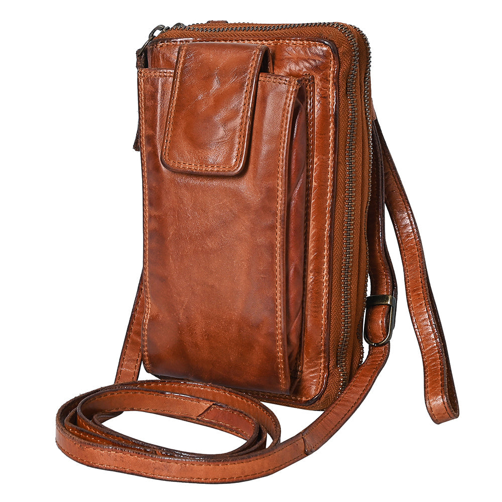 Spaghetti Western Sling Vintage Handmade Drum Dyed Genuine European Cowhide Leather