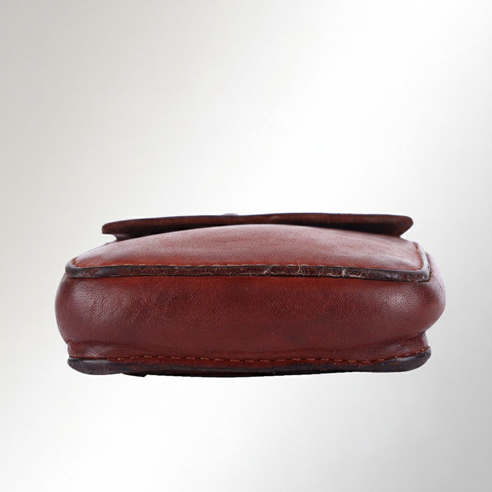 Spaghetti Western Swc214Cg Sling Vintage Handmade Drum Dyed Genuine European Cowhide Leather Women Bag Western Handbag Purse