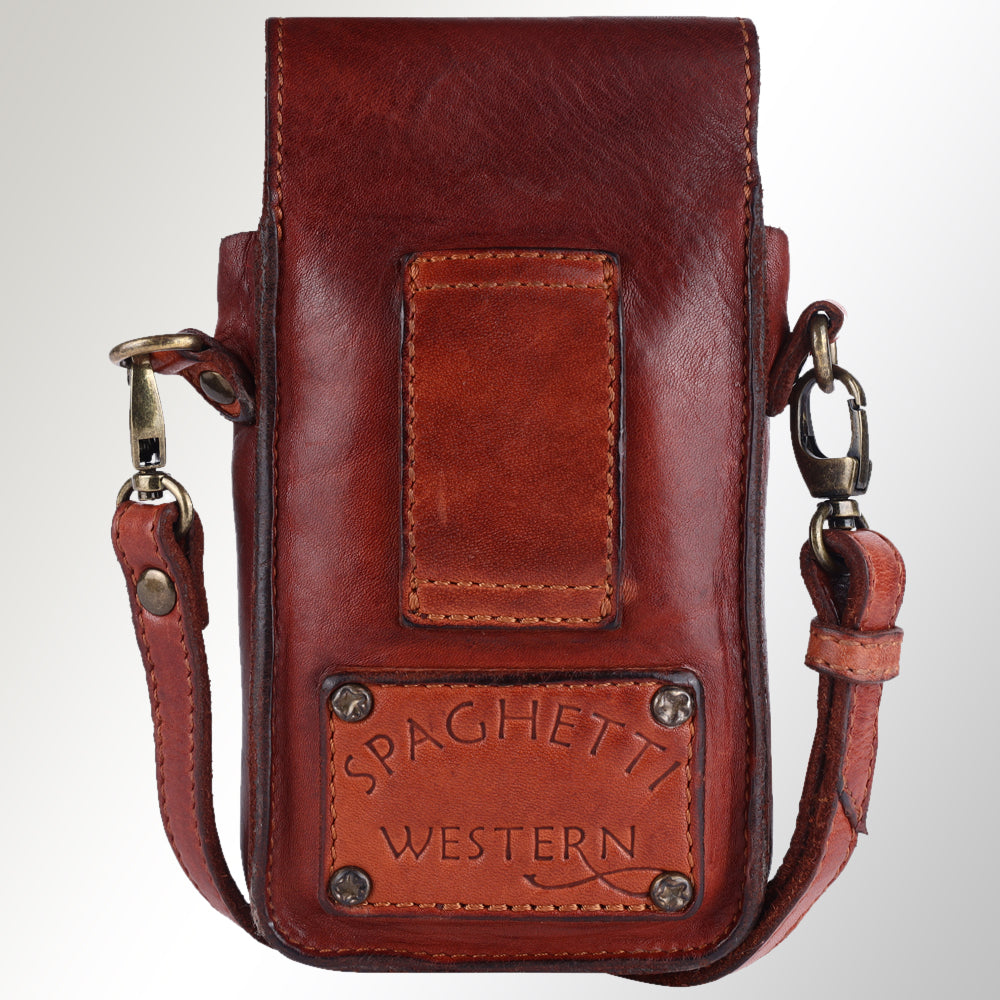 Spaghetti Western Sling Vintage Handmade Drum Dyed Genuine European Cowhide Leather