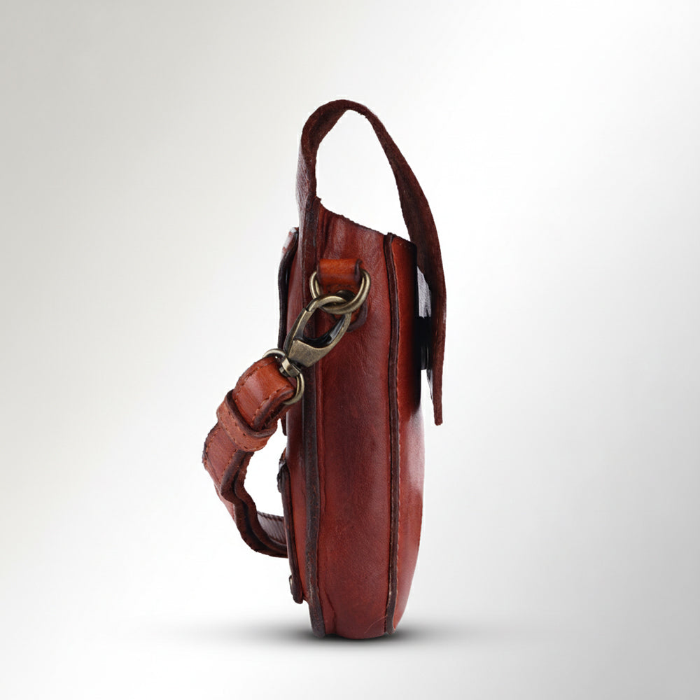 Spaghetti Western Swc214Cg Sling Vintage Handmade Drum Dyed Genuine European Cowhide Leather Women Bag Western Handbag Purse
