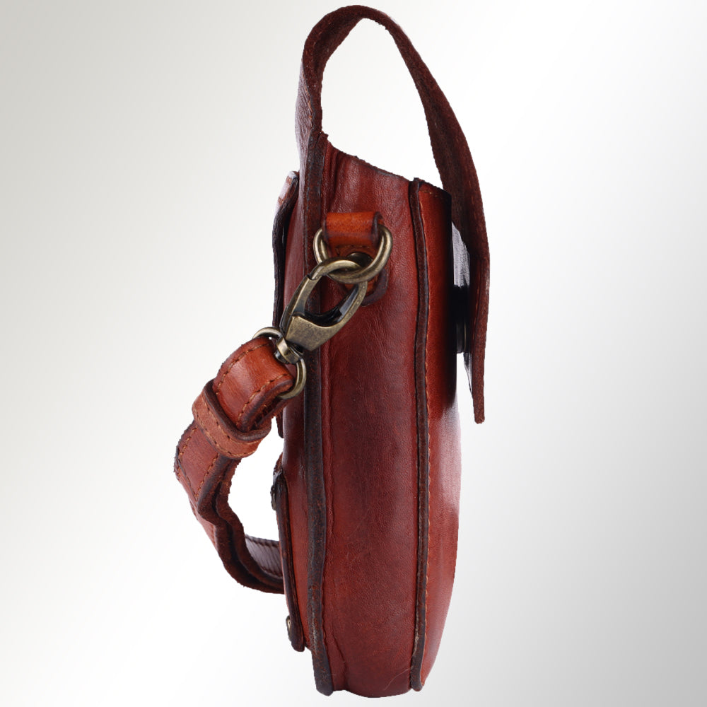 Spaghetti Western Sling Vintage Handmade Drum Dyed Genuine European Cowhide Leather