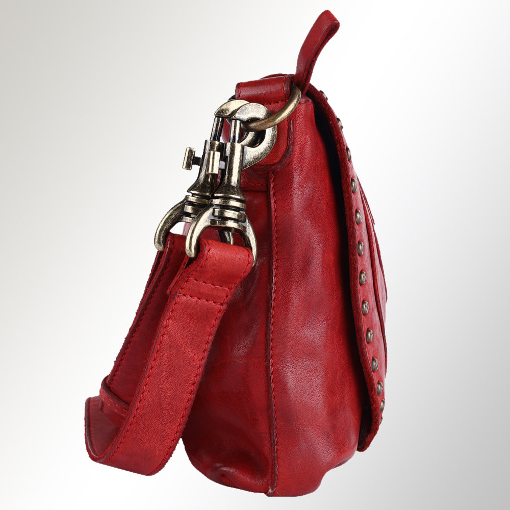Spaghetti Western Crossbody Vintage Handmade Drum Dyed Genuine European Cowhide Leather