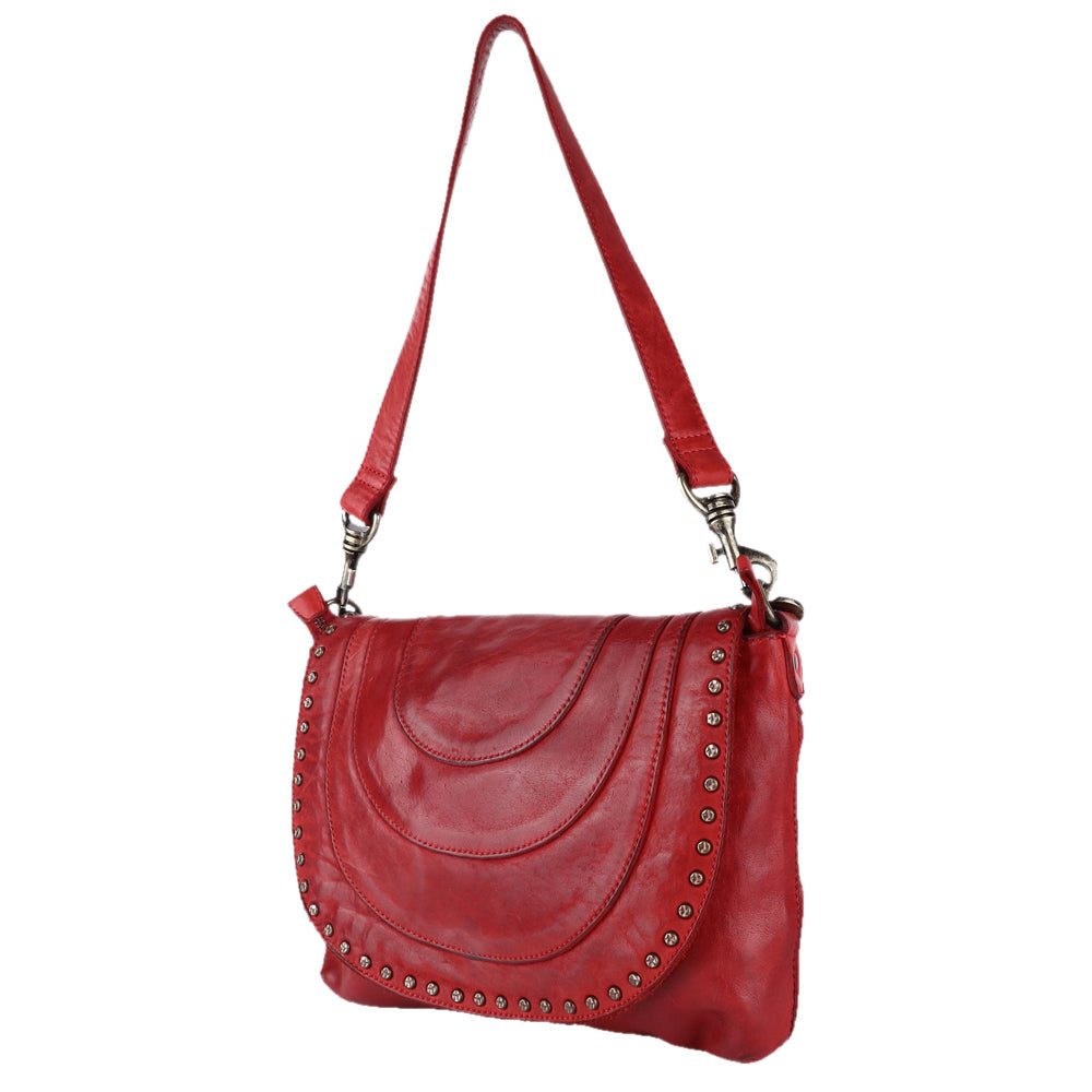 Spaghetti Western Crossbody Vintage Handmade Drum Dyed Genuine European Cowhide Leather