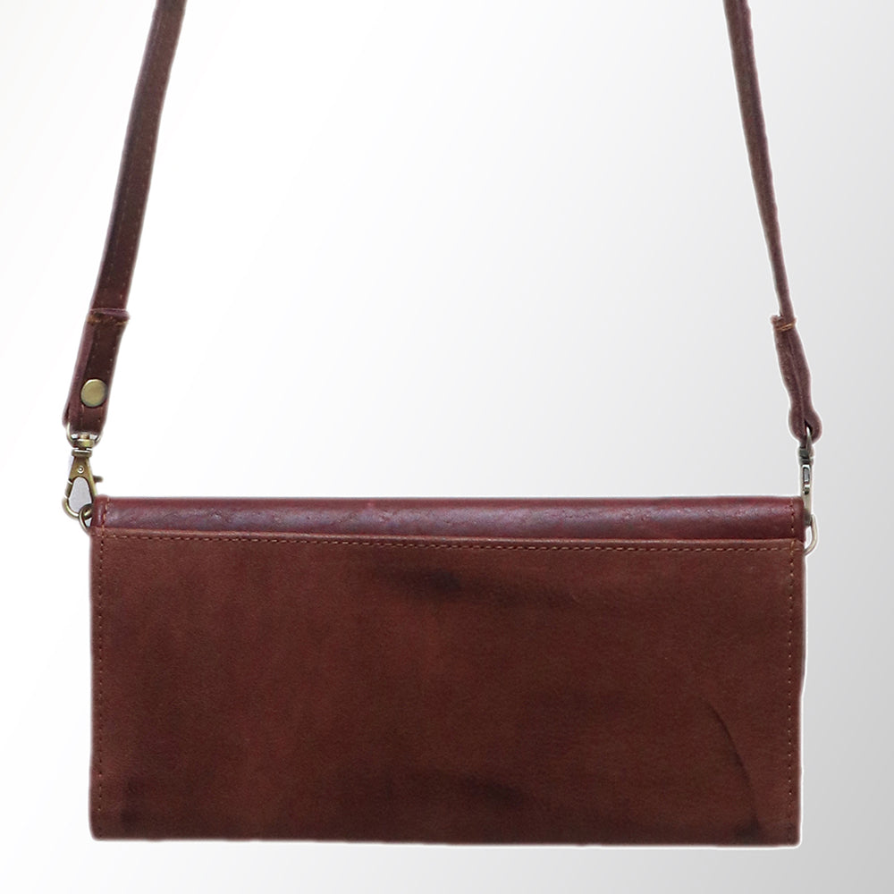 American Darling Small Cross body Bag Genuine Vegetable Tanned Leather Wallet Purse Western Handbag 4in x 1in x 8in