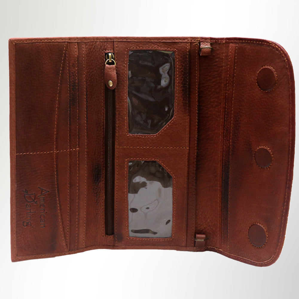 American Darling Small Cross body Bag Genuine Vegetable Tanned Leather Wallet Purse Western Handbag 4in x 1in x 8in