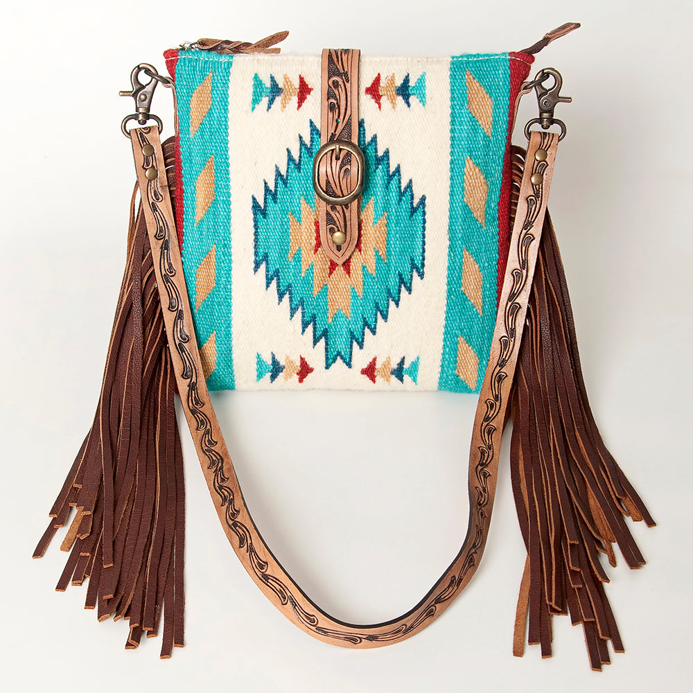 American Darling Hand Tooled Saddle Blanket Genuine Leather
