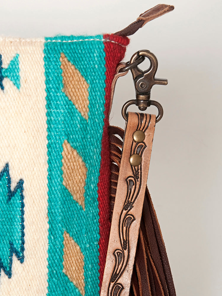 American Darling Hand Tooled Saddle Blanket Genuine Leather