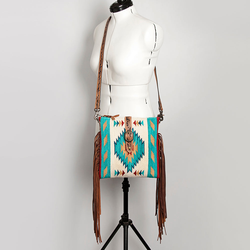 American Darling Hand Tooled Saddle Blanket Genuine Leather