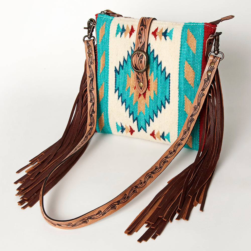 American Darling Hand Tooled Saddle Blanket Genuine Leather