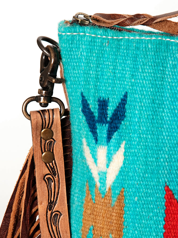 American Darling Hand Tooled Saddle Blanket Genuine Leather