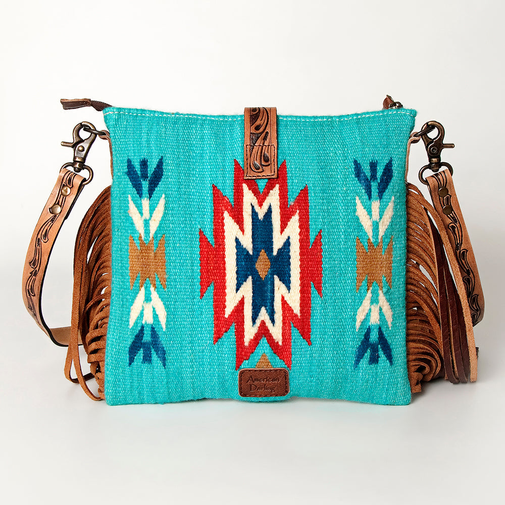 American Darling Hand Tooled Saddle Blanket Genuine Leather