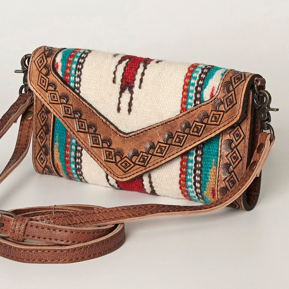 American Darling Hand Tooled Saddle Blanket Genuine Leather