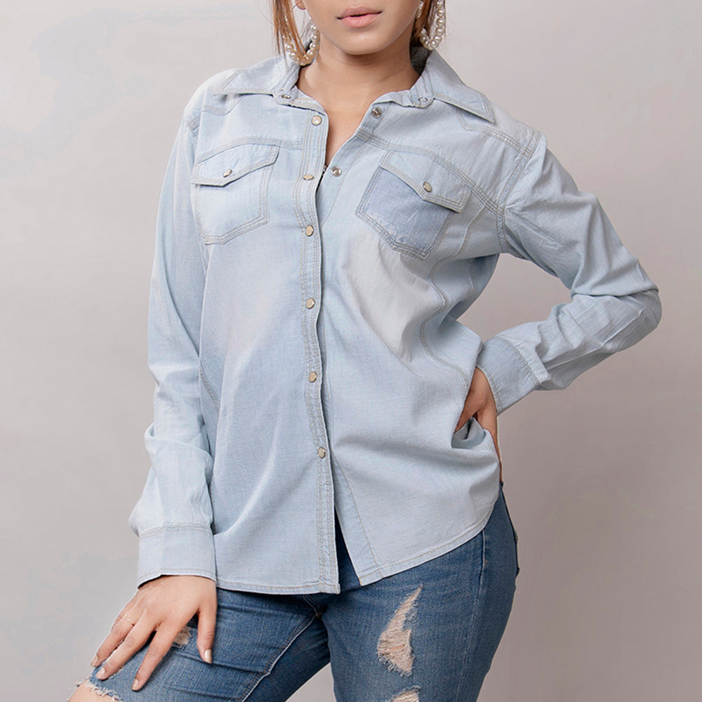 American Darling Genuine leather Hand tooled carved Women 100% cotton Denim Blazer dress jacket ladies |Vintage