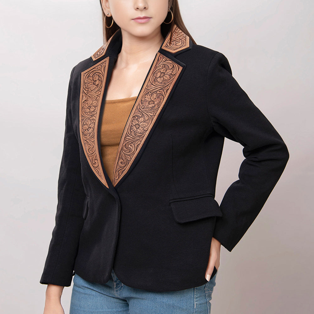 American Darling Genuine leather Hand tooled carved Women Blazer dress jacket ladies Girl | Vintage