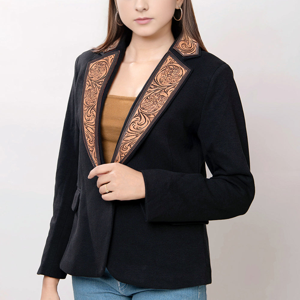 American Darling Genuine leather Hand tooled carved Women Blazer dress jacket | Vintage